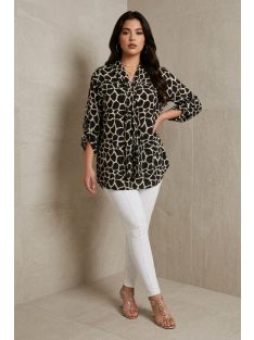 ANI nagyméretű masnis blúz - barna/bézs leopárd