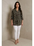 ANI nagyméretű masnis blúz - barna/bézs leopárd