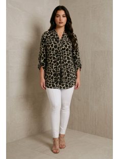 ANI nagyméretű masnis blúz - barna/bézs leopárd