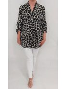 ANI nagyméretű masnis blúz - barna/bézs leopárd