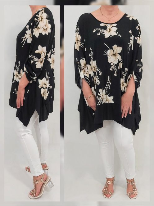 NEW FASHION nagyméretű felső/tunika - virág minta