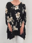 NEW FASHION nagyméretű felső/tunika - virág minta