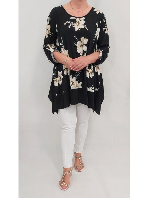 NEW FASHION nagyméretű felső/tunika - virág minta