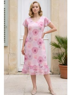 SZOFI nagyméretű ruha (L-4XL) - pink virágos