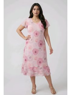 SZOFI nagyméretű ruha (L-4XL) - pink virágos