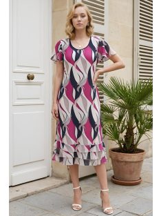 SZOFI nagyméretű ruha (L-4XL) - pink hullám