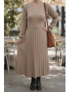 MAJA prémium kötött ruha - capuccino