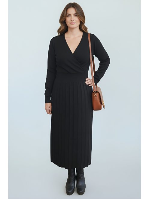 MAJA prémium kötött ruha - fekete