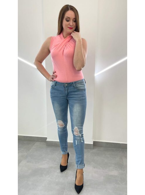 Farmernadrág  világos - szaggatott