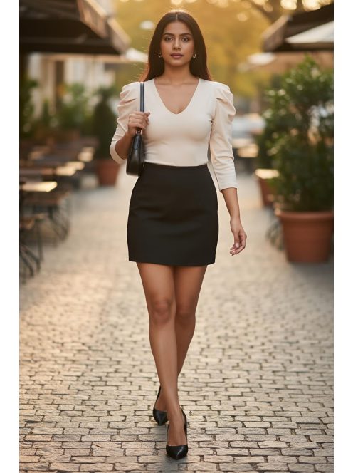 KIKI puffos ujjú felső - cream