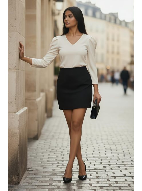 KIKI puffos ujjú felső - cream