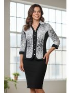 DONNA nagyméretű fekete betétes blúz