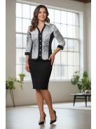 DONNA nagyméretű fekete betétes blúz