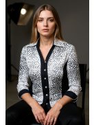 DONNA nagyméretű fekete betétes blúz