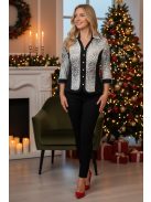 DONNA nagyméretű fekete betétes blúz