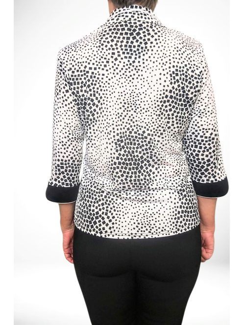 DONNA nagyméretű fekete betétes blúz