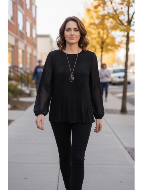 DENNY muszlin felső - fekete