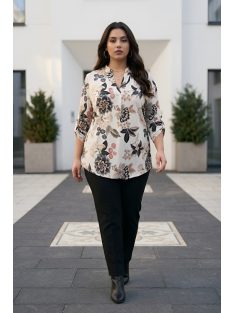 NEW COLLECTION nagyméretű felső/tunika - fekete/bézs