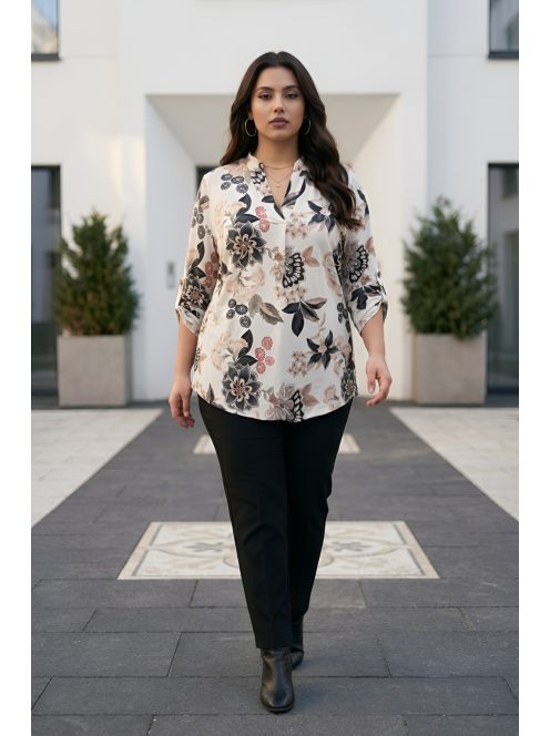 NEW COLLECTION nagyméretű felső/tunika - fekete/bézs
