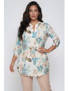 NEW COLLECTION nagyméretű felső/tunika - kék virággal