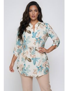 NEW COLLECTION nagyméretű felső/tunika - kék virággal