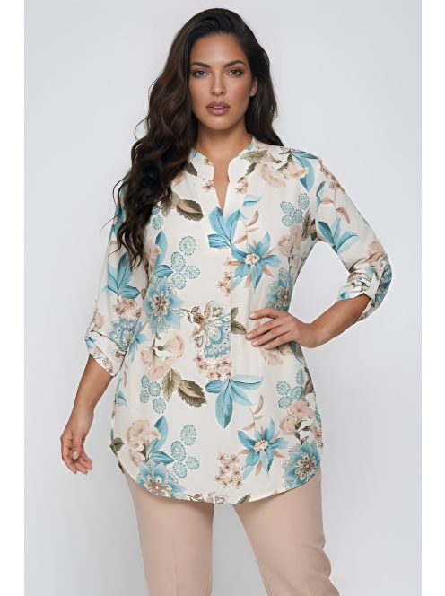 NEW COLLECTION nagyméretű felső/tunika - kék virággal