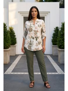 NEW COLLECTION nagyméretű felső/tunika - zöld/bézs