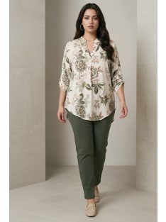 NEW COLLECTION nagyméretű felső/tunika - zöld/bézs