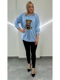 MACI mintás nagyméretű hosszított felső - kék