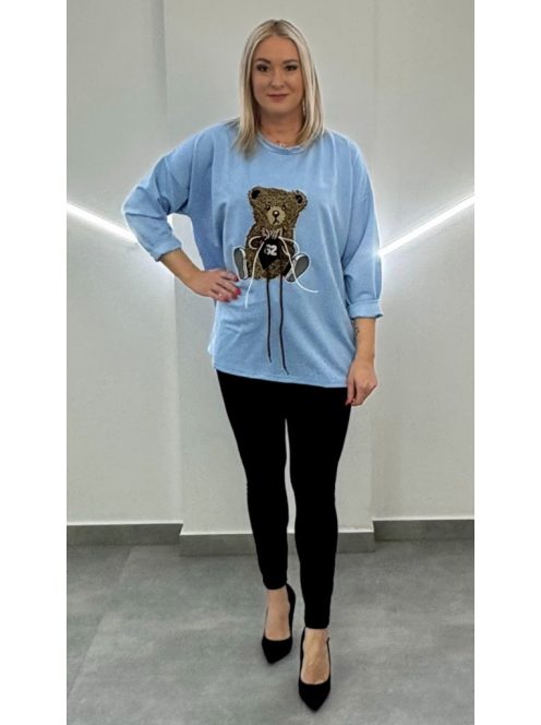 MACI mintás nagyméretű hosszított felső - kék