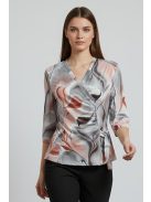 ILI nagyméretű felső (L-3XL) - szürke/pink