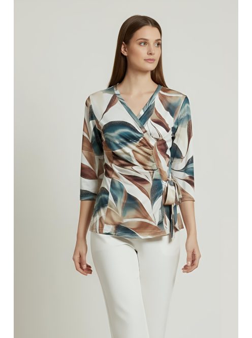 ILI nagyméretű blúz (L-3XL) - zöld/barna