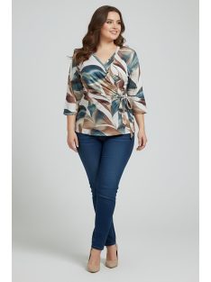 ILI nagyméretű blúz (L-3XL) - zöld/barna