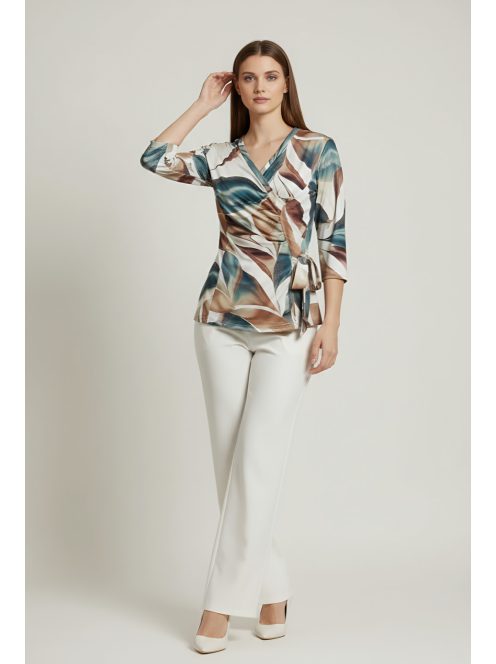 ILI nagyméretű blúz (L-3XL) - zöld/barna