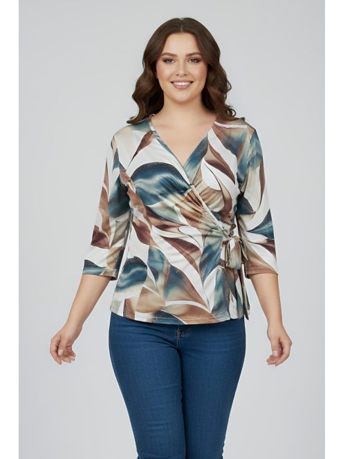 ILI nagyméretű blúz (L-3XL) - zöld/barna