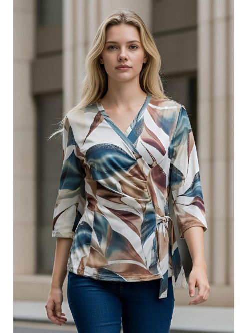 ILI nagyméretű blúz (L-3XL) - zöld/barna