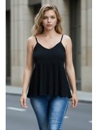 PINK BLACK vállpántos felső - fekete