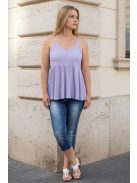 PINK BLACK vállpántos felső - levendula