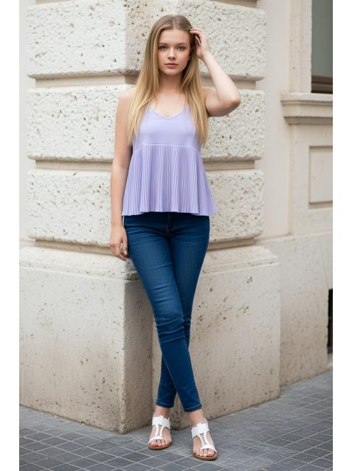 PINK BLACK vállpántos felső - levendula