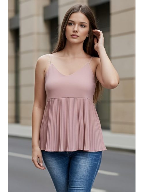 PINK BLACK vállpántos felső - púder