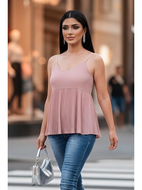 PINK BLACK vállpántos felső - púder