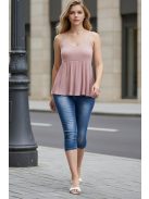 PINK BLACK vállpántos felső - púder