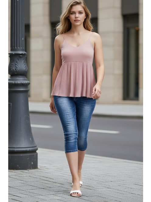 PINK BLACK vállpántos felső - púder
