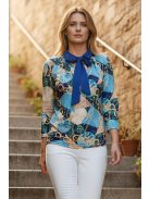 EXTYN GABI galléros felső (M-3XL) - kék minta