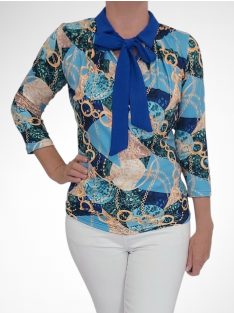 EXTYN GABI galléros felső (M-3XL) - kék minta