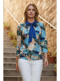 EXTYN GABI galléros felső (M-3XL) - kék minta