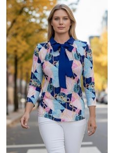 EXTYN GABI galléros felső (M-3XL) - kék/pink