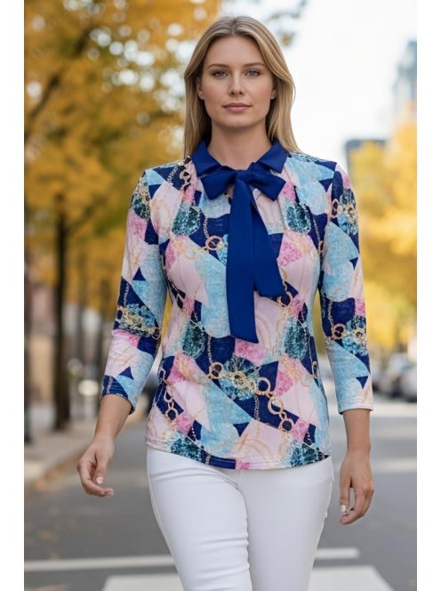 EXTYN GABI galléros felső (M-3XL) - kék/pink