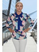 EXTYN GABI galléros felső (M-3XL) - kék/pink