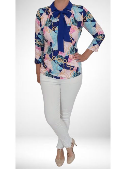 EXTYN GABI galléros felső (M-3XL) - kék/pink